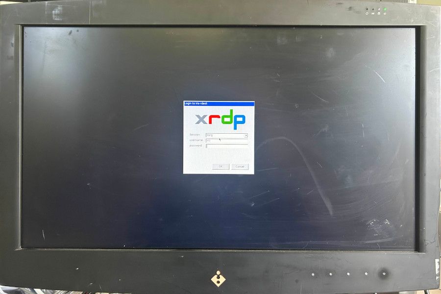 an Incarta Uvo, showing an Xrdp login screen